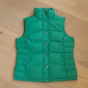 EUC Lands' End Down Filled Puffer Vest Women's sz 6/8(S) Snap Outerwear